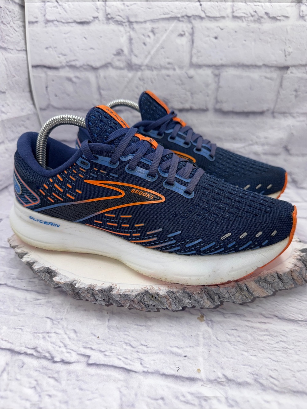 Brooks Glycerin 20 Mens Size 9 Blue Orange Athletic Running Shoes Sneakers - Picture 3 of 11